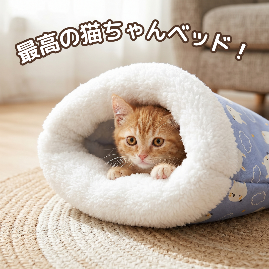 猫が落ち着くトンネルベッド